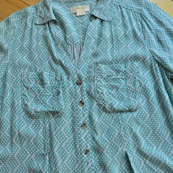 Maeve By Anthropologie Rochelle Button Blouse Women Size 6 - Picture 4 of 10
